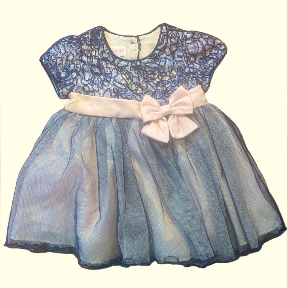 🆕 Bonnie Baby Infant Girls Sequined Special Occasion Dress EUC - Picture 5 of 7